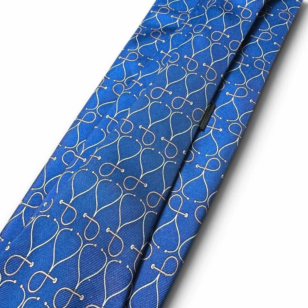 Rivety of Boston Mens Silk Tie Blue Stethoscope Medical Doctor Nurse Hand Sewn
